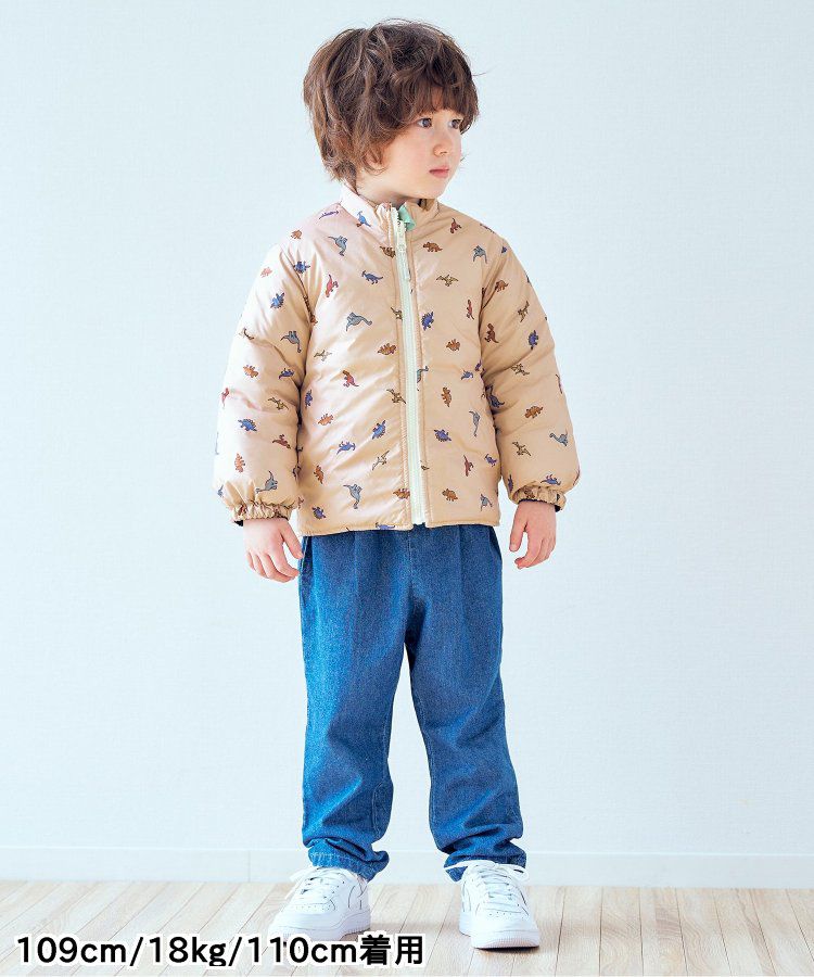 日本 apres les cours - 珍珠光澤正反2WAY鋪棉外套(可機洗)-彩色幾何-橘棕