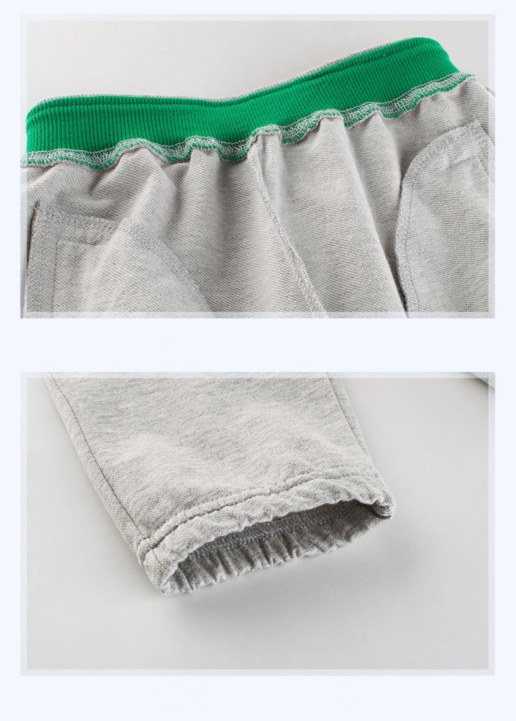 純棉長褲-可愛大象-黑色