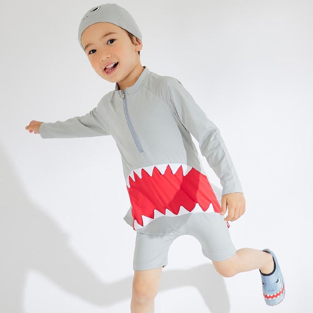 韓國 OZKIZ - 鯊魚造型兒童連身泳裝-兩件組