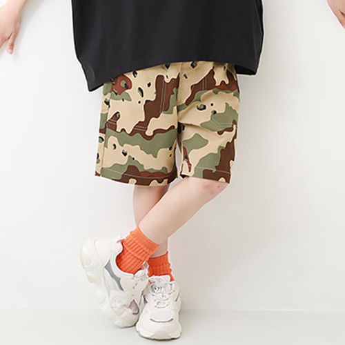 [熱銷]超彈力印花短褲-迷彩-軍綠