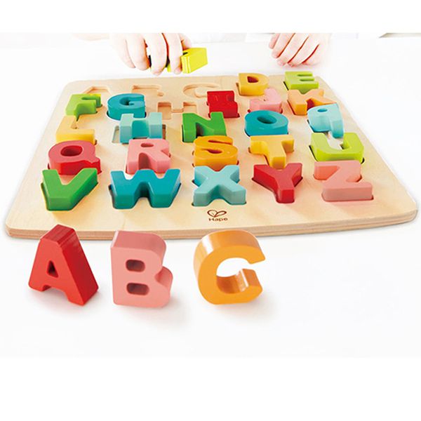 Hape - ABC大寫立體木拼圖-(新版)