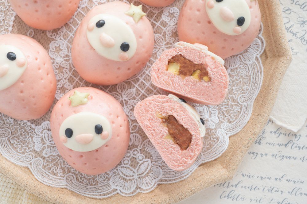 老甜媽手工饅頭 - 限量組-草莓起司包6入+德國香腸起司包6入+馬卡龍一口小饅頭-400g