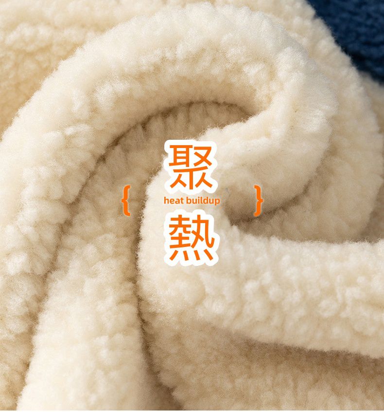 搖粒絨保暖兒童背心-企鵝口袋-杏+藍