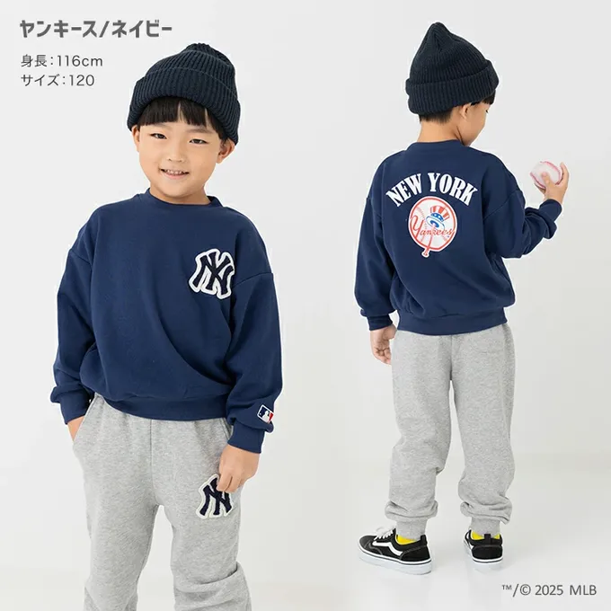 日本 Chil2 - MLB聯名 立體LOGO刺繡長袖上衣-洛杉磯道奇-燕麥