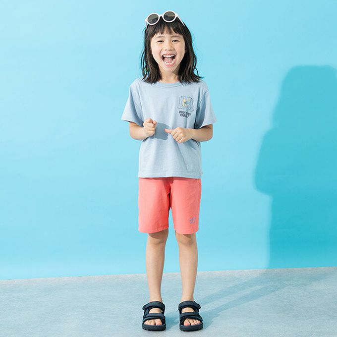 日本 petit main - 100%棉 清新印花短袖上衣-BROOKLYN-薄荷綠