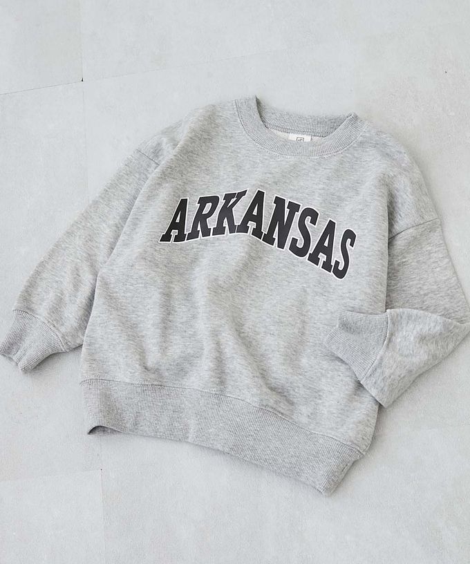 日本 devirock - 熱銷定番 印花縮口長袖上衣-條碼袖子-灰黑