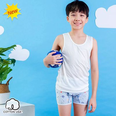 annypepe - 男童純棉行星組曲四角褲-藍灰