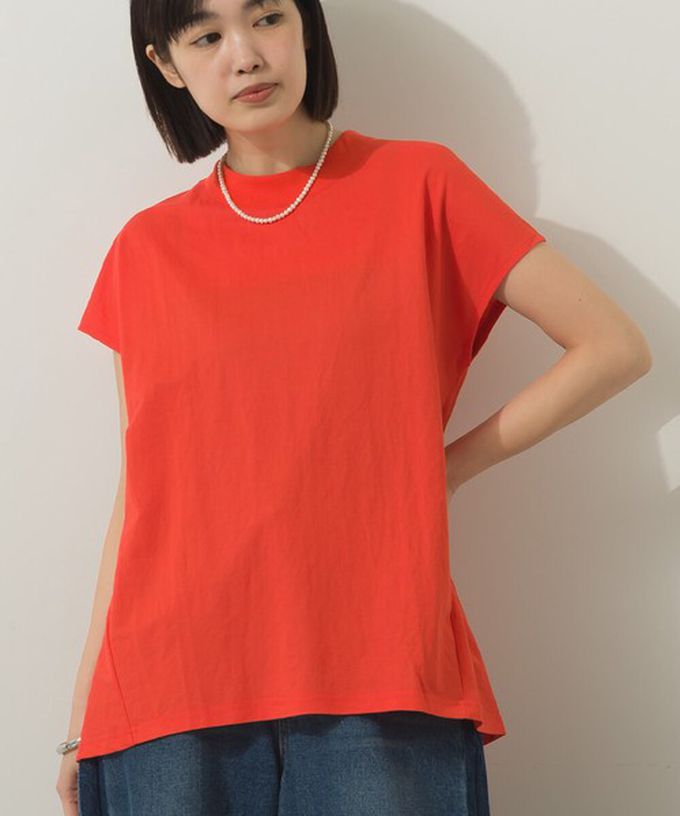 日本 Sans Souci 34+ - 接觸涼感 圓弧百搭法式袖上衣-淺灰