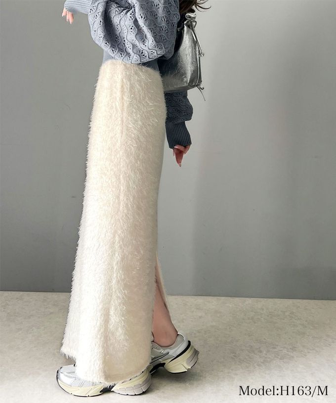 日本 Classical Elf - mily bilet 成熟感羽毛修身開叉長裙-黑