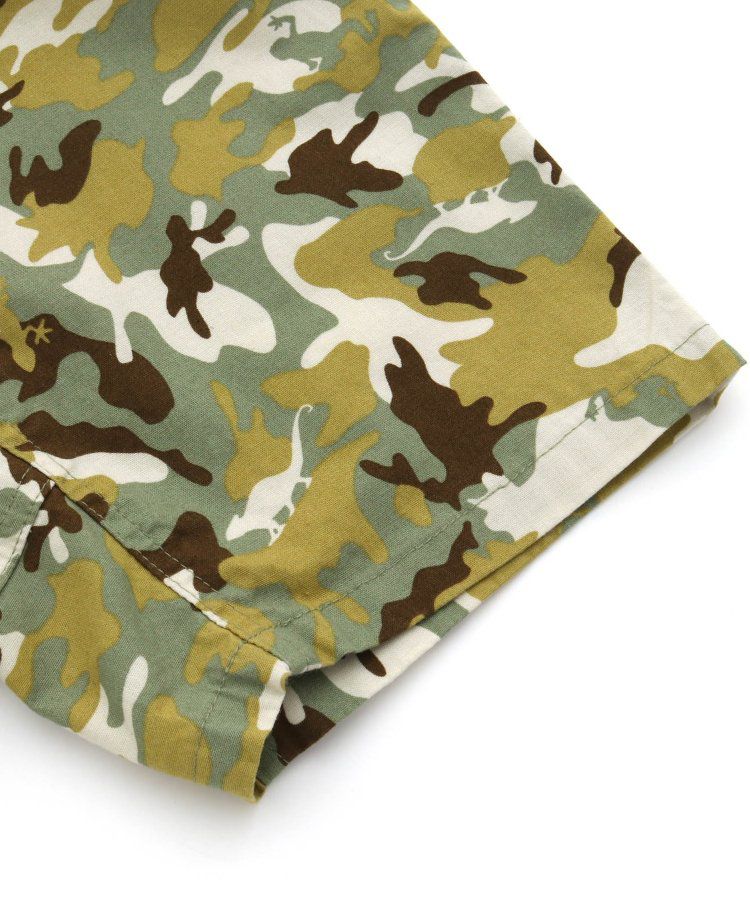 日本 BREEZE - 滿版印花腰束口休閒短褲-圓點-炭黑