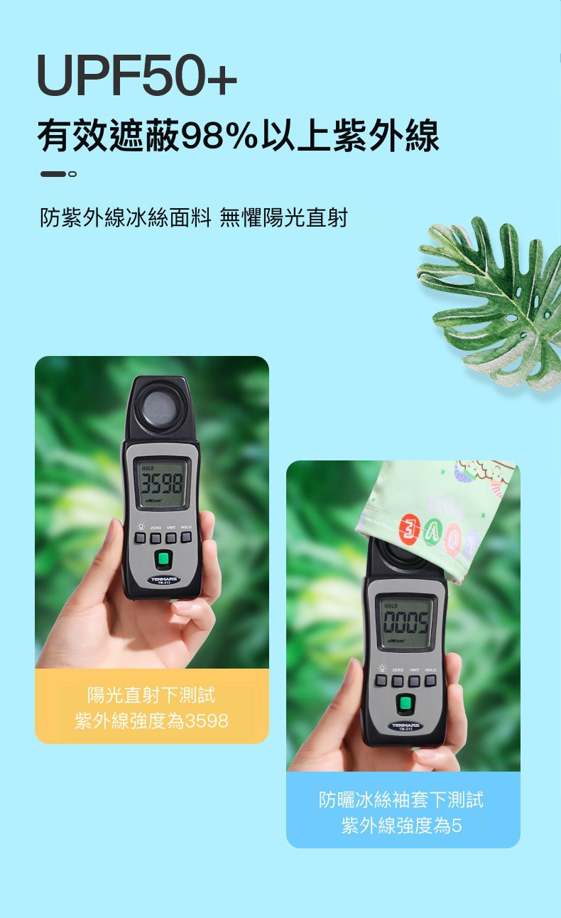 冰絲防曬兒童袖套-繽紛塗鴉-藍色 (長31cm)