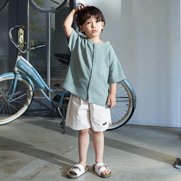 日本 b-ROOM - 側邊圓角休閒純色短褲-炭深灰