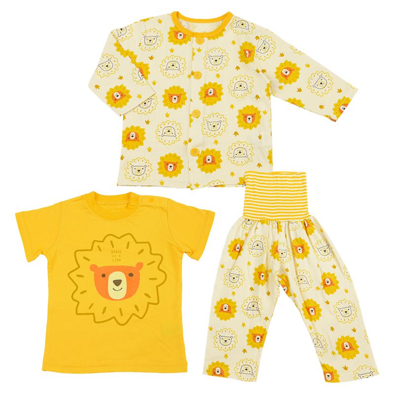 akachan honpo - 家居服3件組-黃色