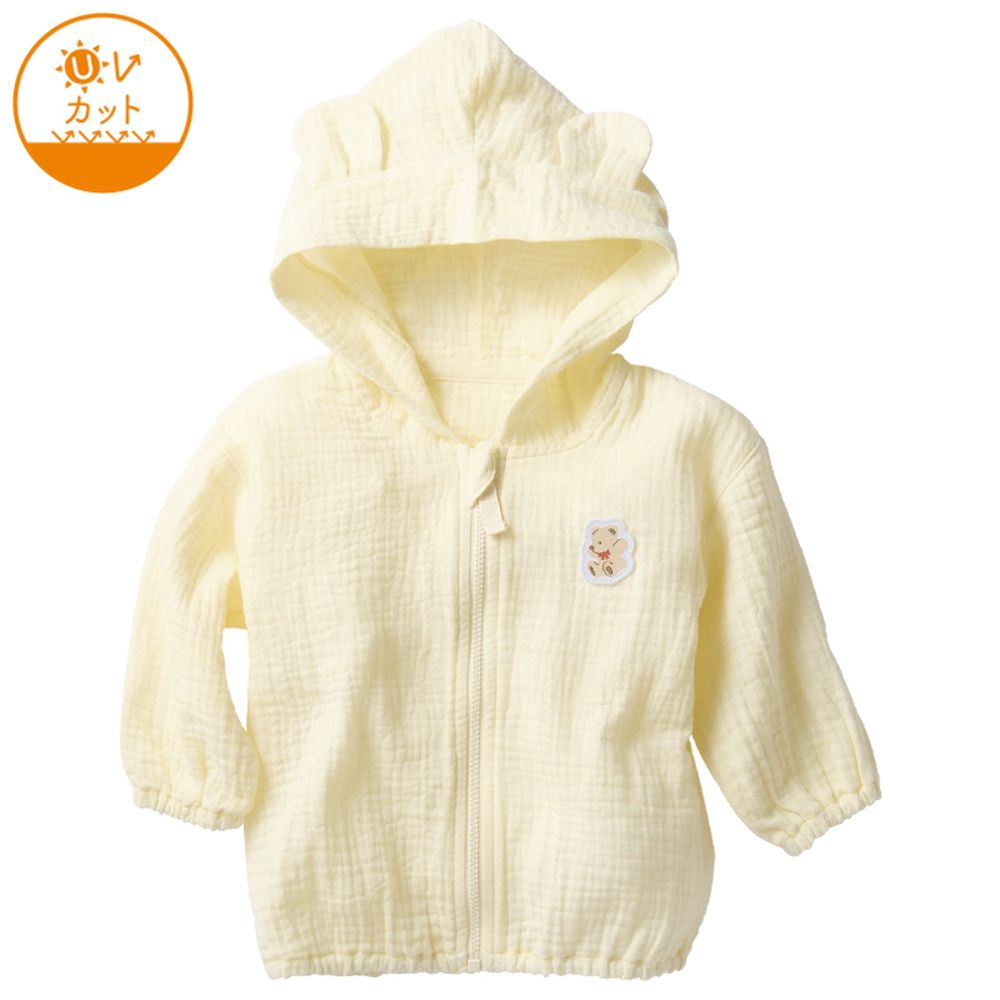 抗UV連帽外套-穆斯林棉紗-米白色