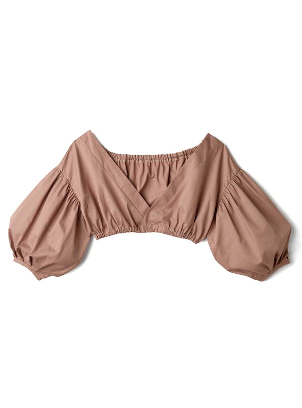 日本 GRL - 優雅質感泡泡袖背心兩件式洋裝-氣質杏