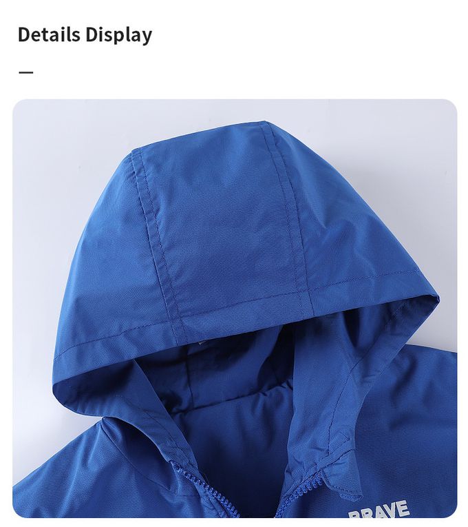 加絨連帽防水外套-黑色