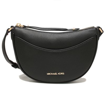 MICHAEL KORS - 素面皮革斜背包 (黑)