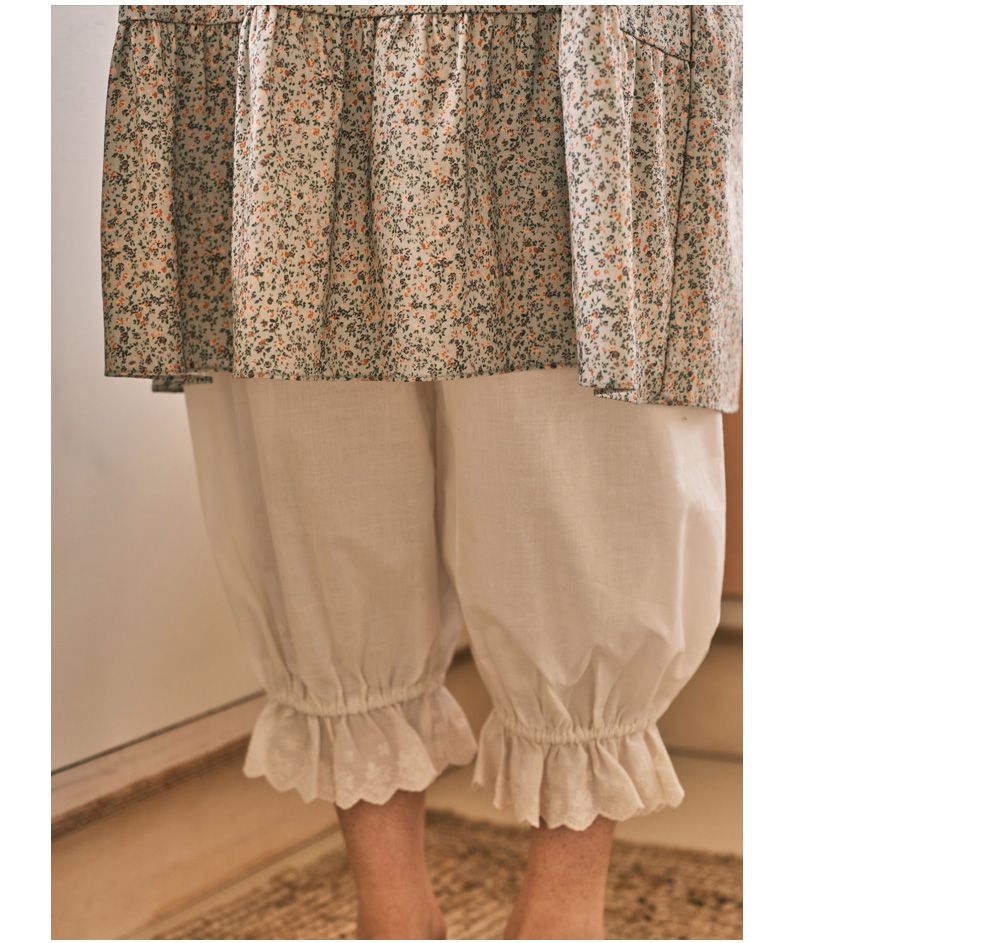 韓國 ULLALA - 浪漫碎花純棉長袖睡衣-(洋裝式)-薄荷綠 (FREE)