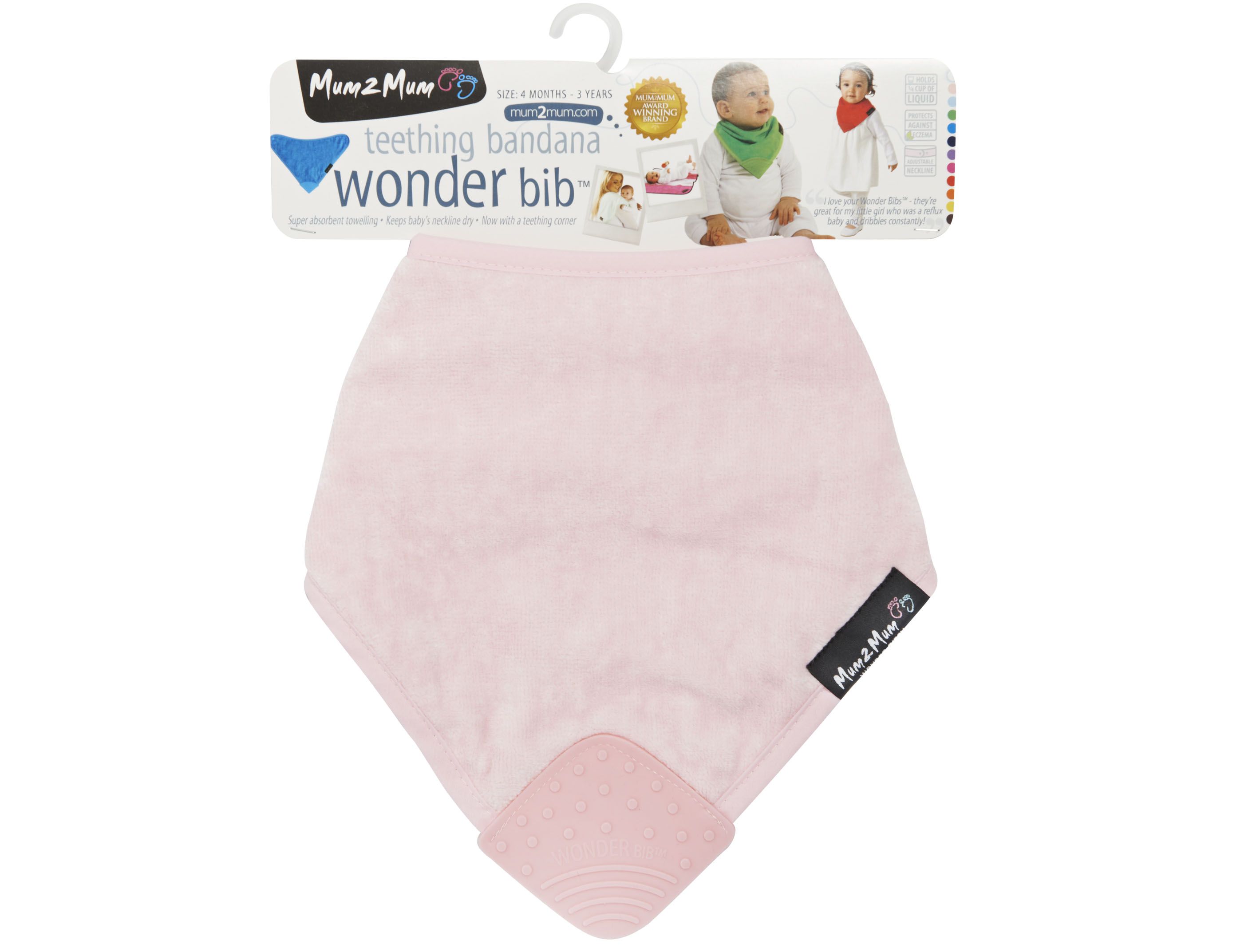 Mum 2 Mum - 機能型神奇三角咬咬兜口水巾圍兜-粉紅