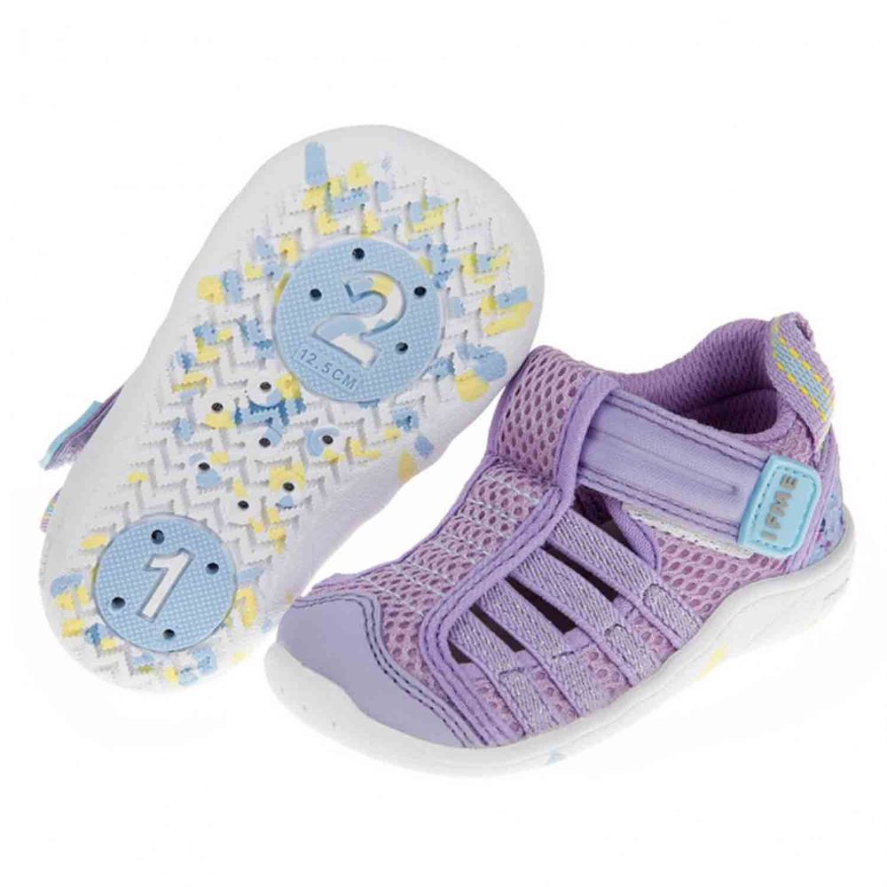 日本IFME - 新彩紫色寶寶機能水涼鞋