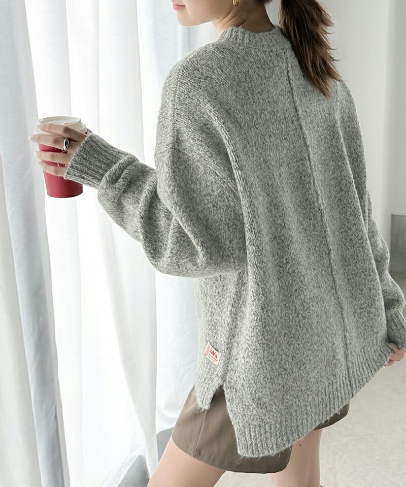 日本 Classical Elf - Java聯名 溫柔感羊毛混紡針織上衣-灰棕