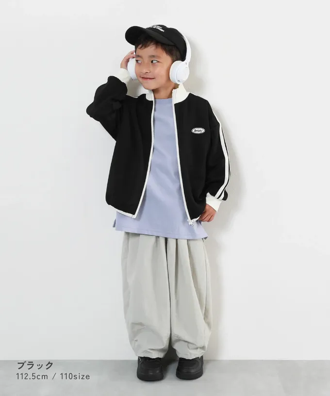 日本 devirock - 小立領側線條運動風夾克-黑