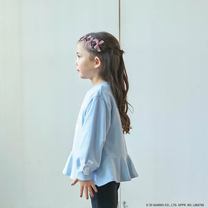 日本 Lycee mine - 連名款 可愛荷葉邊印花長袖上衣-卡通人物三麗鷗-紫