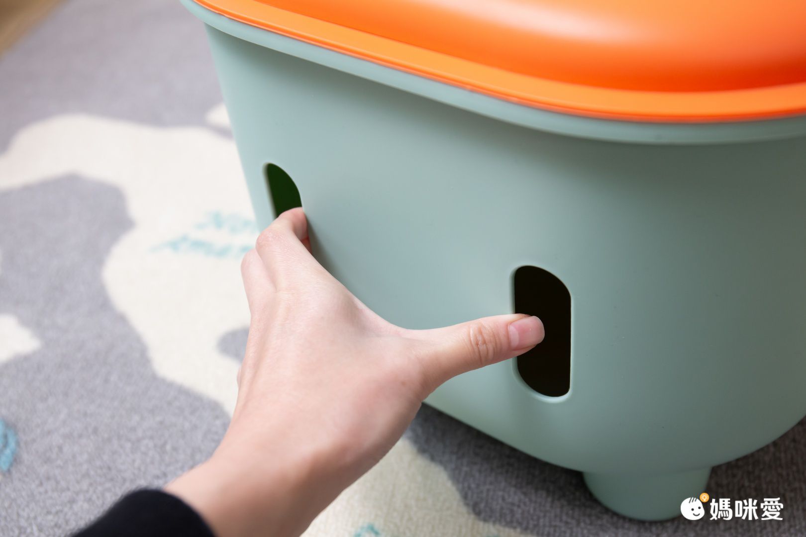 HEDO - 拼色多功能收納椅-收納椅-綠色 (33x33x24.5cm)