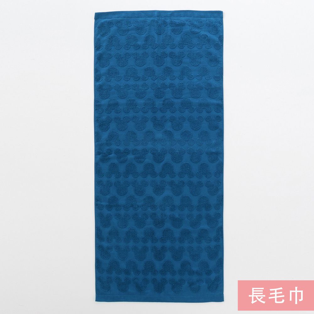 日本千趣會 - 日本製 迪士尼純棉今治長毛巾-立體米奇頭-深藍 (34x80cm)
