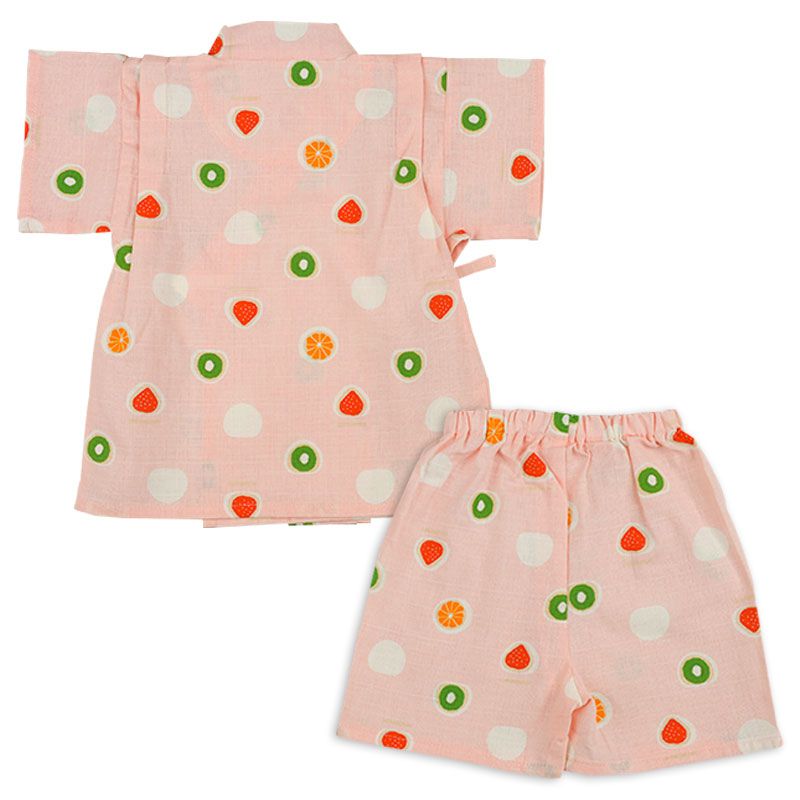 akachan honpo - 兩件式甚平-水果大福-粉紅色