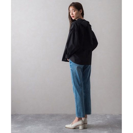 日本 Pierrot - 華麗蝴蝶結泡泡長袖上衣-天使白