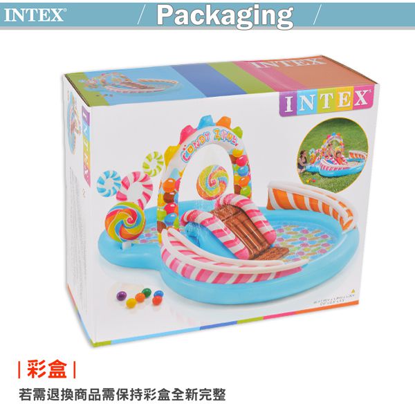 INTEX - 糖果屋戲水游泳池滑水道295x191x130cm(374L)適用3歲