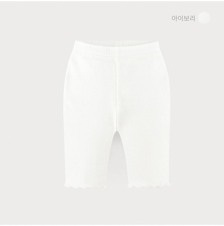 韓國 milk mile - 捲邊羅紋彈力內搭褲-淺灰