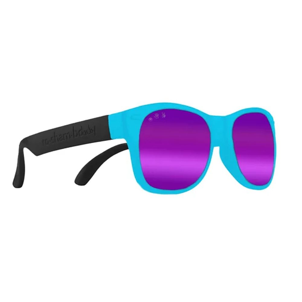 美國 Roshambo - Roshambo繽紛視界 時尚墨鏡-兒童款-藍黑雙色-偏光鏡片紫 (5-12Y)