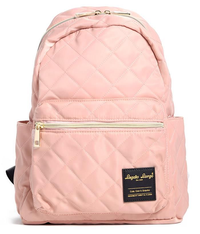 日本 Legato Largo - 菱格紋微光後背包-PBE粉 (26x35x13cm)