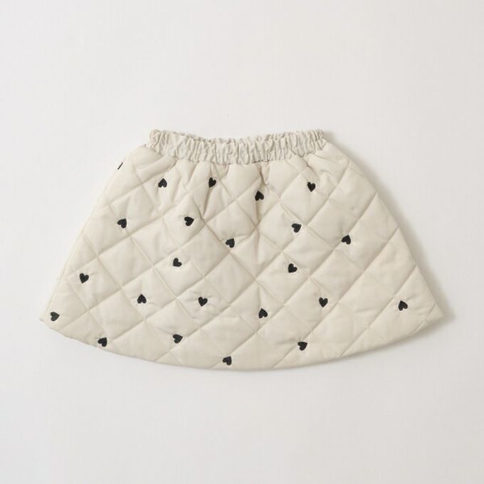 日本 Lycee mine - 滿版愛心俏麗絎縫褲裙-咖啡