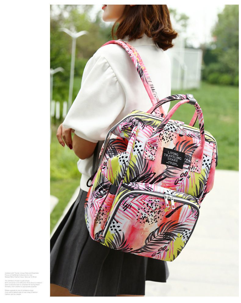 繽紛大容量媽媽包/後背包-獨角獸-淺綠色 (39x25x17cm)