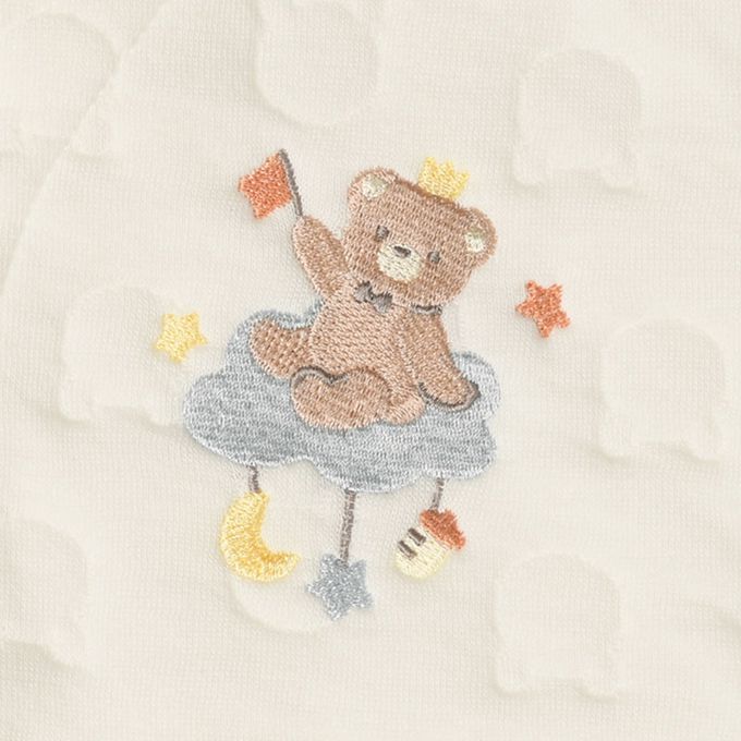 akachan honpo - 長袖連身衣 保暖鋪棉-附背心-米白色 (50~60cm)