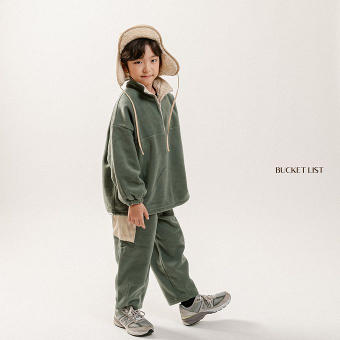 韓國 BUCKET LIST - (兩件式)簡單休閒搖粒絨套裝-玫瑰粉