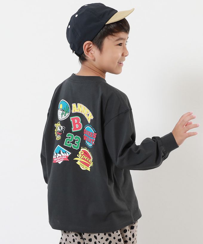 日本 devirock - 100%棉 定番印花長袖上衣-NEW YORK-寶藍