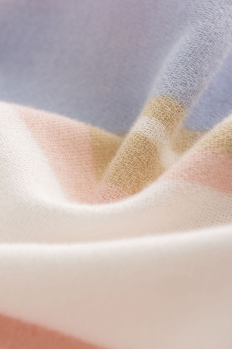 甜美風仿羊絨保暖圍巾-粉+藍 (180x50cm)