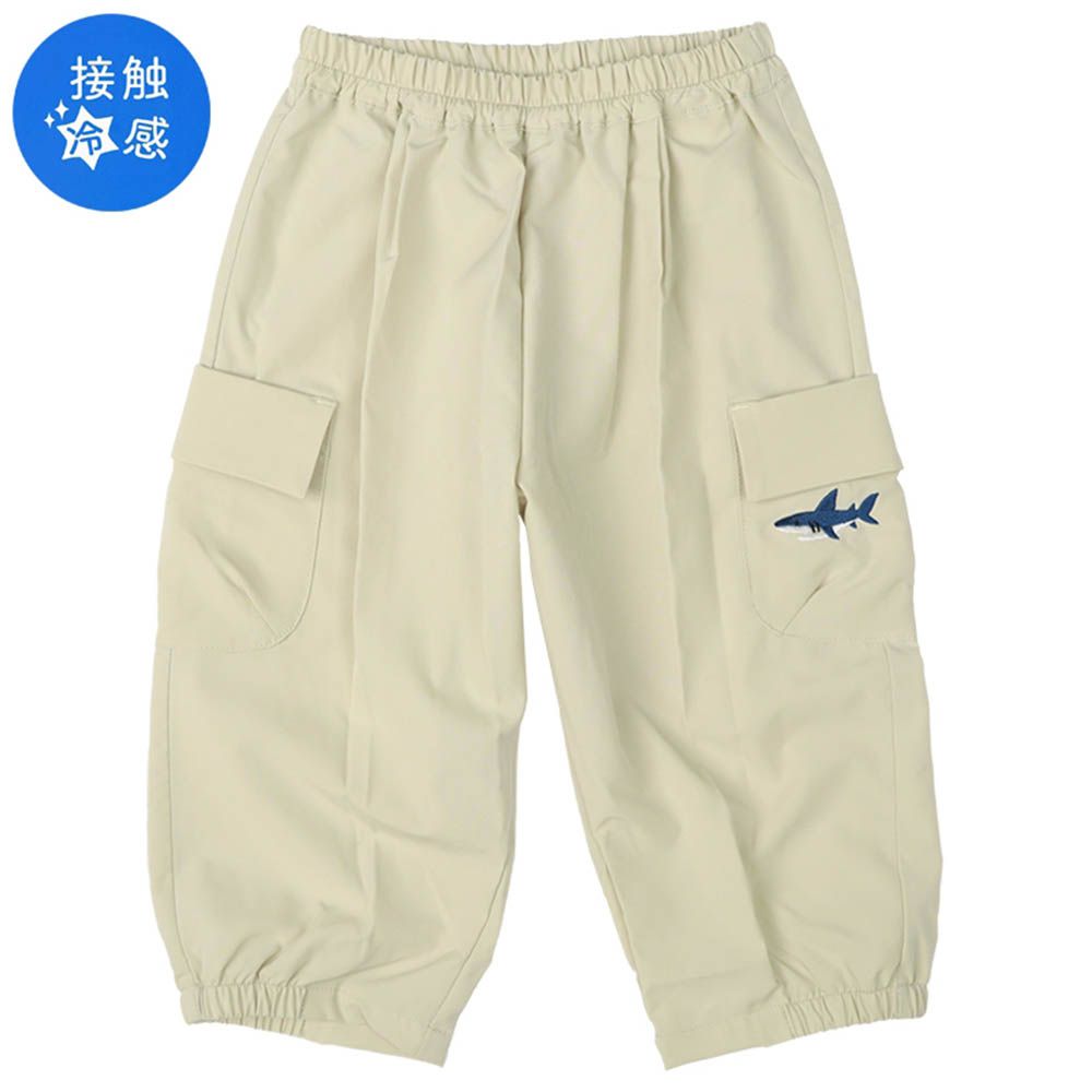 涼感7分褲-淺卡其色