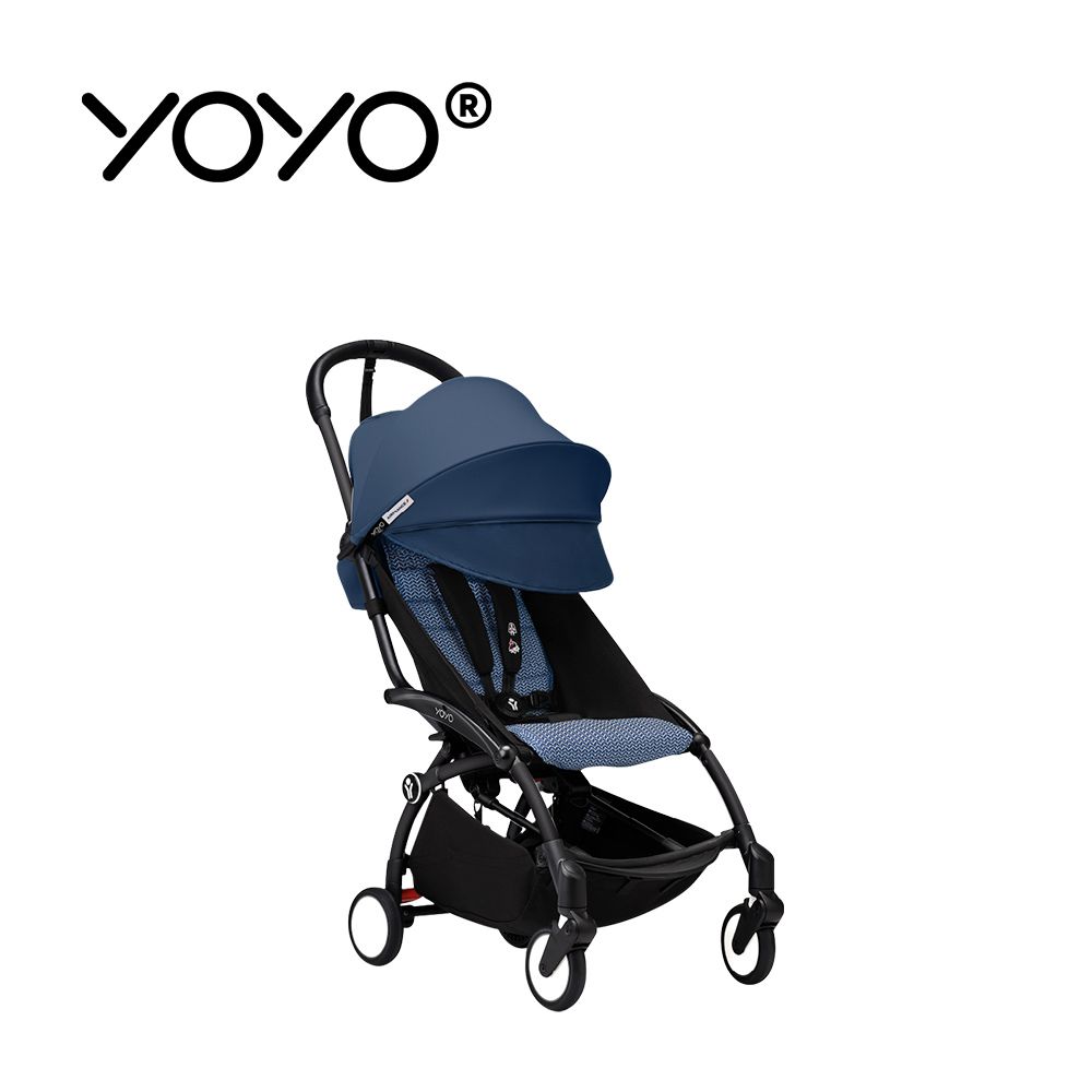 YOYO³ 6+推車組合-(含車架)-黑色車架+法航藍色