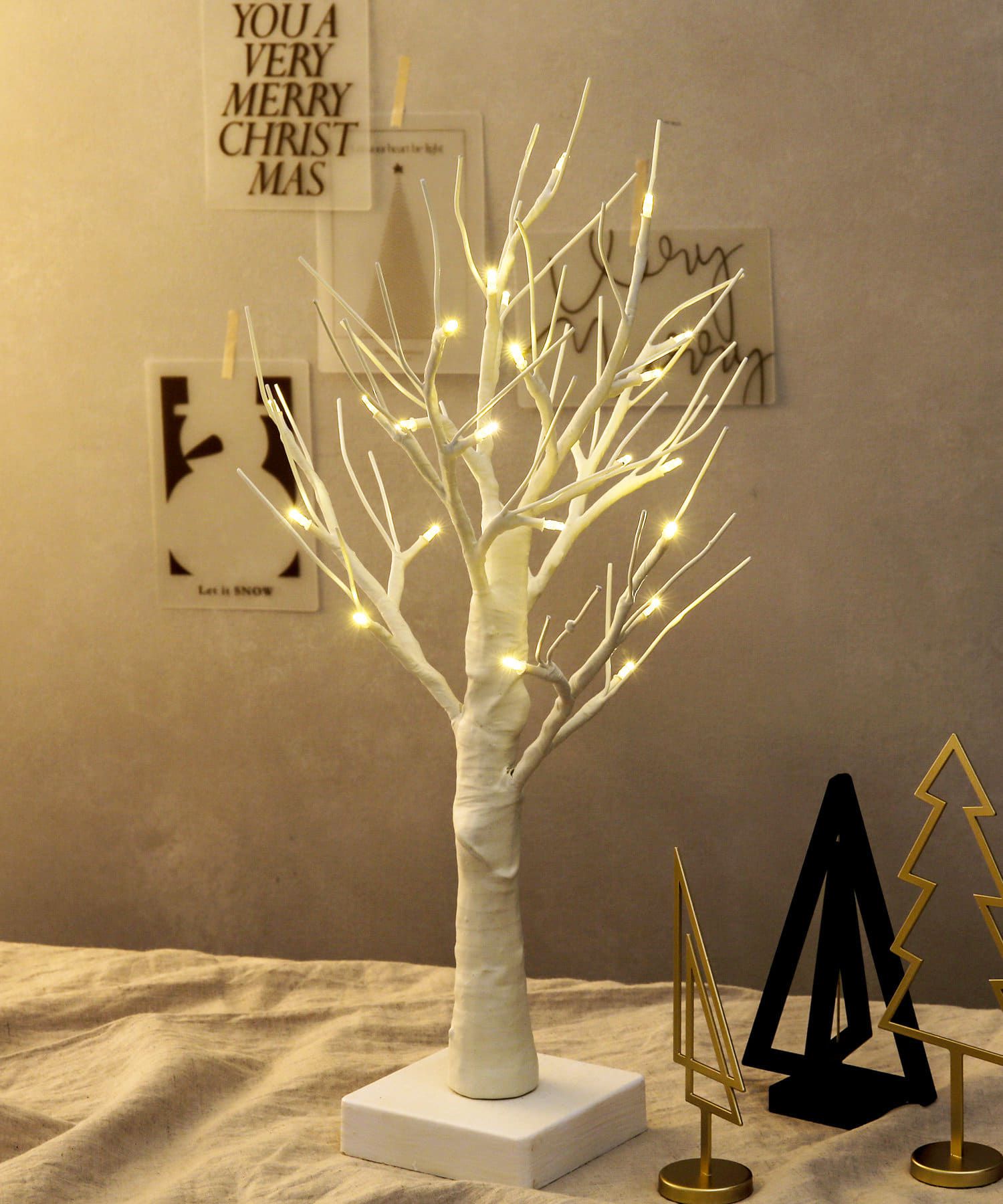 日本代購 - [期間限定] 聖誕氣氛裝飾分枝樹/擺飾-白