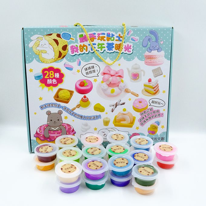 禾流文創 - 動手玩黏土-我的下午茶時光 (輕黏土28色)