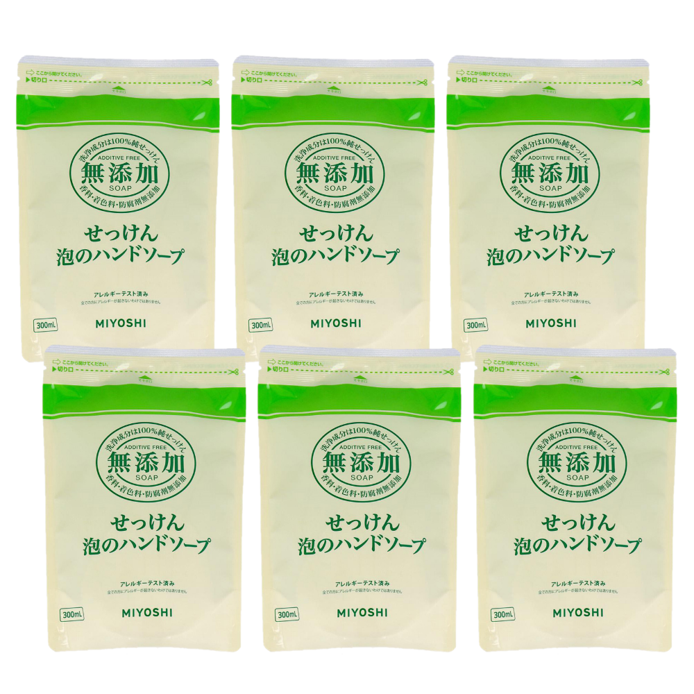 日本 MIYOSHI 無添加 - [6入組]無添加泡沫洗手乳補充包-300ml
