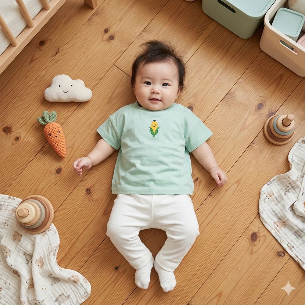 短袖T恤-小刺繡-綠色