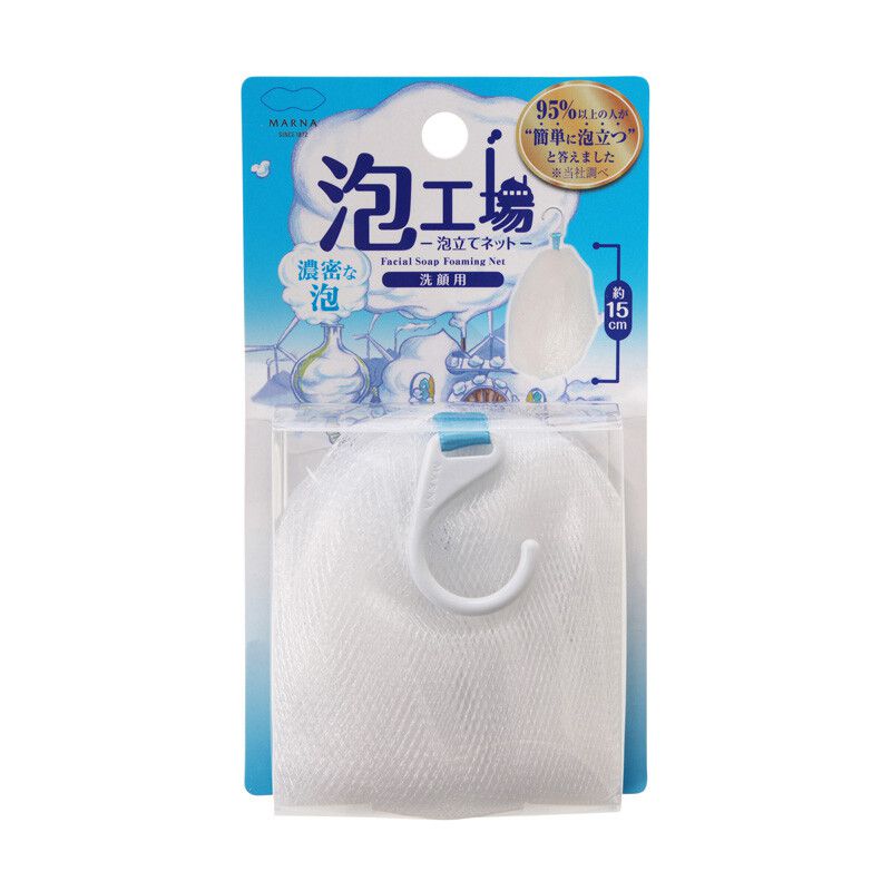 日本 MARNA - 濃密泡泡洗面乳起泡巾-白