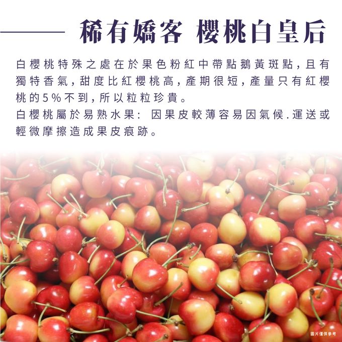 果子禮 - 智利28-30mm(2J)白寶石櫻桃含箱重1kg-(淨重850克)