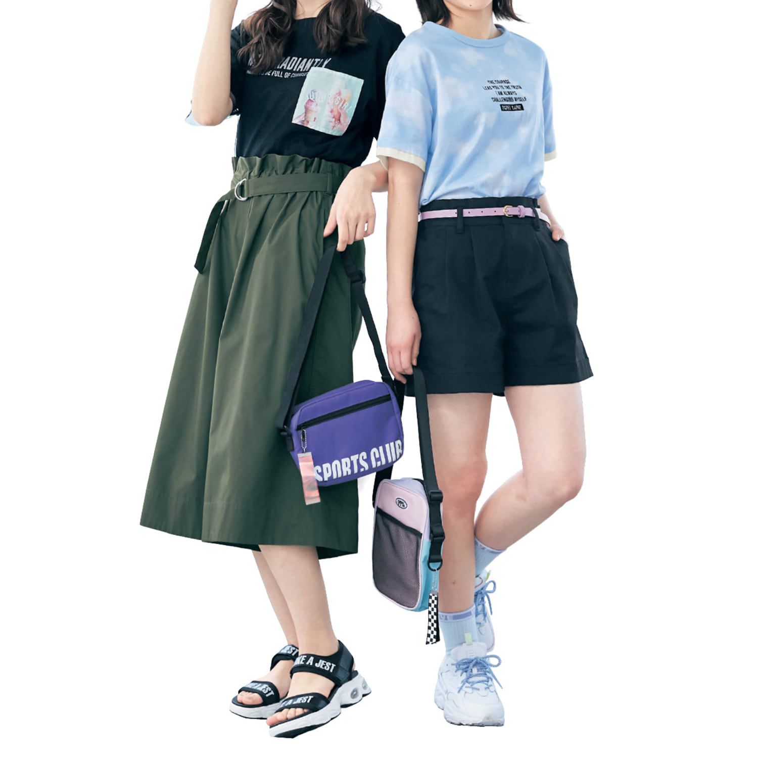 日本 Papel lapiz - 附皮帶腰荷葉邊休閒短褲(腰圍可調)-象牙米